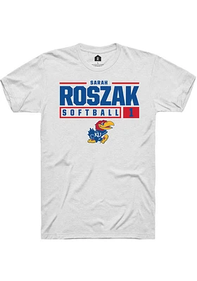 Sara Roszak Kansas Jayhawks Rally NIL Stacked Box Short Sleeve T Shirt