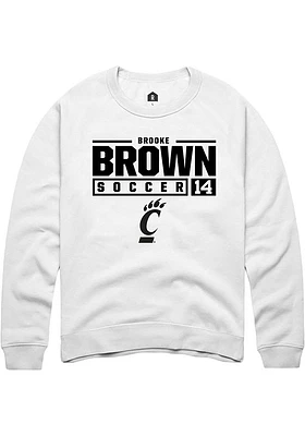 Brooke Brown Rally Cincinnati Bearcats Mens NIL Stacked Box Long Sleeve Crew Sweatshirt