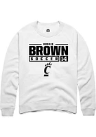 Brooke Brown Rally Cincinnati Bearcats Mens NIL Stacked Box Long Sleeve Crew Sweatshirt