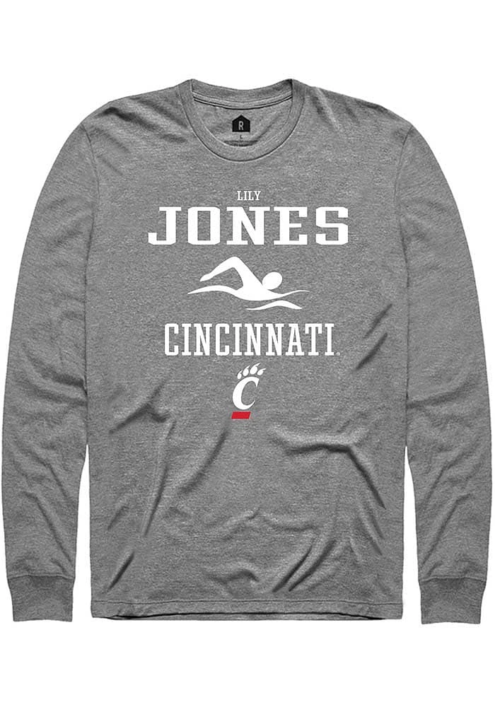 Lily Jones  Cincinnati Bearcats Graphite Rally NIL Sport Icon Long Sleeve T Shirt