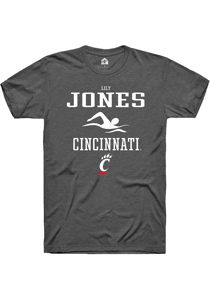 Lily Jones  Cincinnati Bearcats Dark Grey Rally NIL Sport Icon Short Sleeve T Shirt