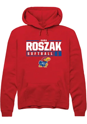 Sara Roszak Rally Kansas Jayhawks Mens NIL Stacked Box Long Sleeve Hoodie