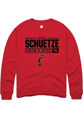 Sophie Schuetze  Rally Cincinnati Bearcats Mens Red NIL Stacked Box Long Sleeve Crew Sweatshirt