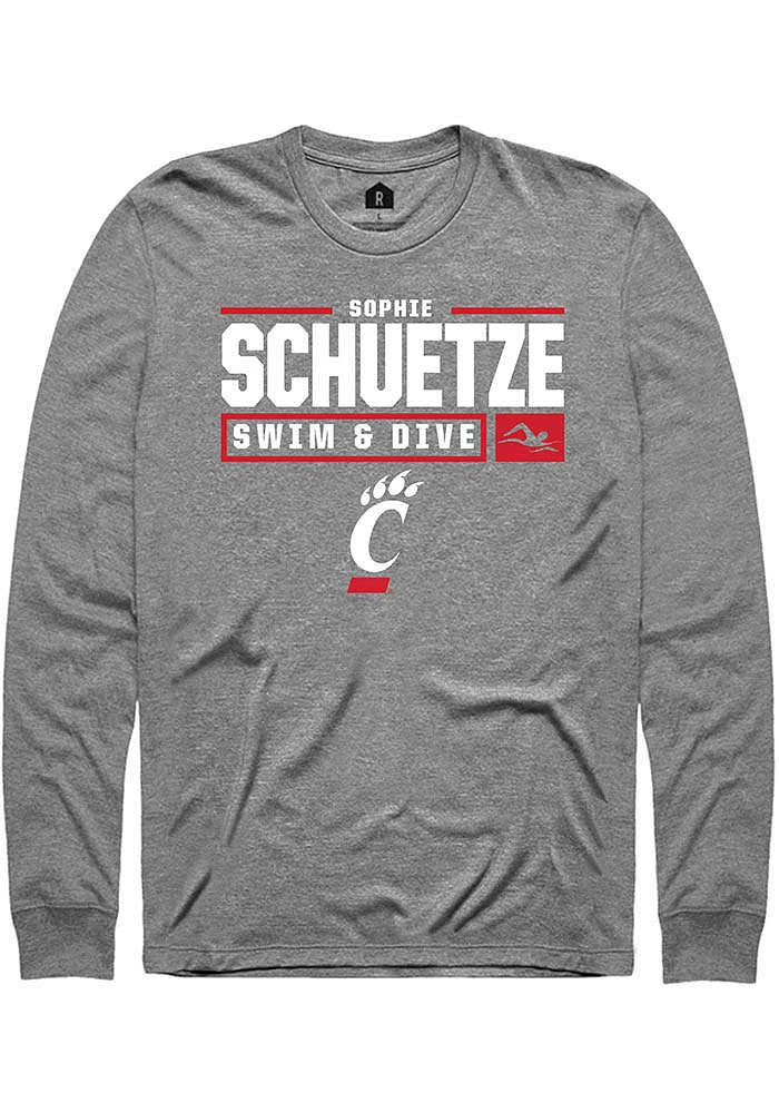 Sophie Schuetze  Cincinnati Bearcats Graphite Rally NIL Stacked Box Long Sleeve T Shirt