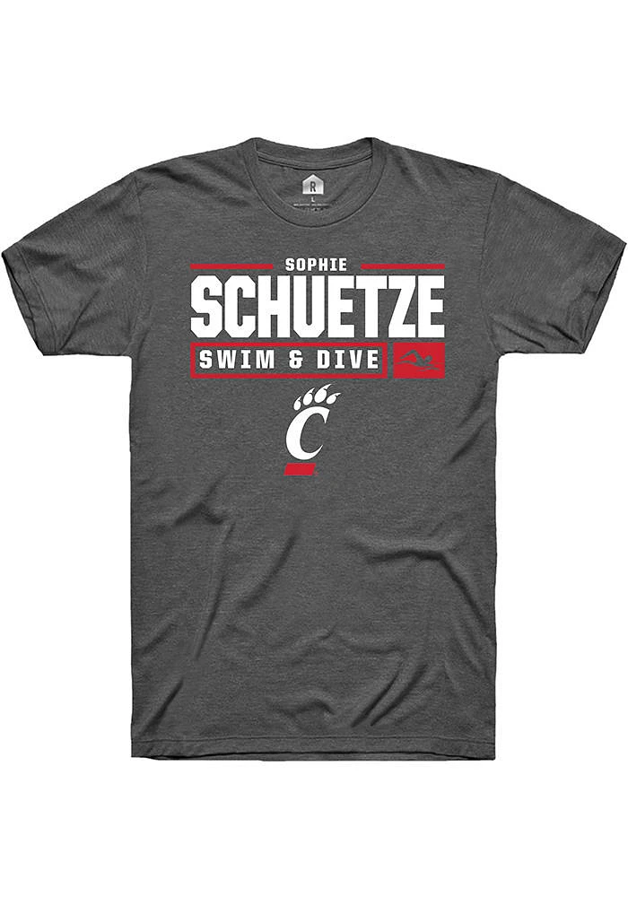 Sophie Schuetze  Cincinnati Bearcats Dark Grey Rally NIL Stacked Box Short Sleeve T Shirt