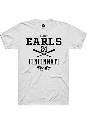 Carter Earls  Cincinnati Bearcats Dark Grey Rally NIL Sport Icon Short Sleeve T Shirt