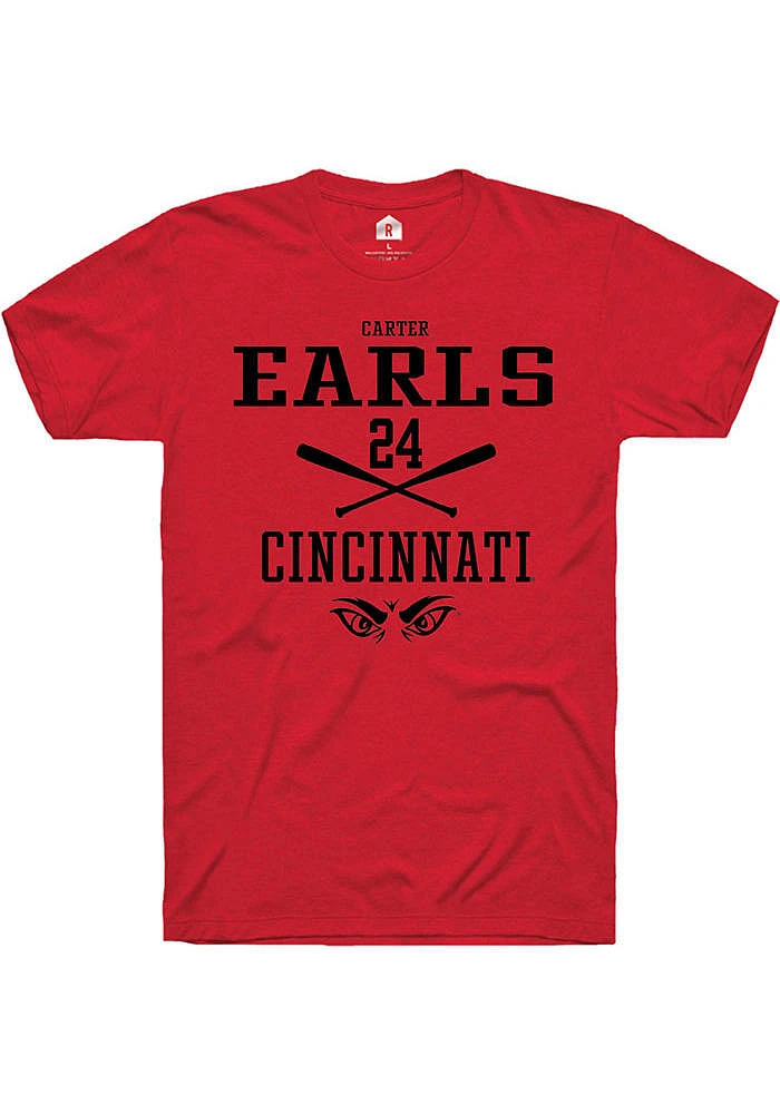 Carter Earls Cincinnati Bearcats Rally NIL Sport Icon Short Sleeve T Shirt