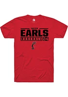 Carter Earls Cincinnati Bearcats Rally NIL Stacked Box Short Sleeve T Shirt