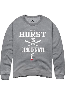 Chase Horst  Rally Cincinnati Bearcats Mens Graphite NIL Sport Icon Long Sleeve Crew Sweatshirt