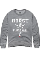 Chase Horst  Rally Cincinnati Bearcats Mens Graphite NIL Sport Icon Long Sleeve Crew Sweatshirt