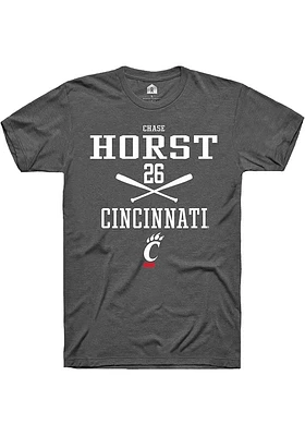 Chase Horst  Cincinnati Bearcats Dark Grey Rally NIL Sport Icon Short Sleeve T Shirt