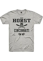 Chase Horst  Cincinnati Bearcats Ash Rally NIL Sport Icon Short Sleeve T Shirt