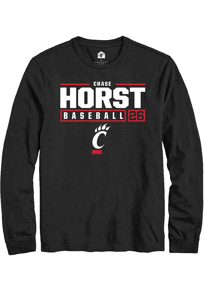 Chase Horst Rally Mens Cincinnati Bearcats NIL Stacked Box Tee