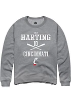 Cole Harting  Rally Cincinnati Bearcats Mens Graphite NIL Sport Icon Long Sleeve Crew Sweatshirt