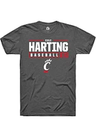 Cole Harting  Cincinnati Bearcats Dark Grey Rally NIL Stacked Box Short Sleeve T Shirt