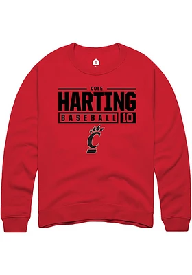 Cole Harting Rally Cincinnati Bearcats Mens NIL Stacked Box Long Sleeve Crew Sweatshirt