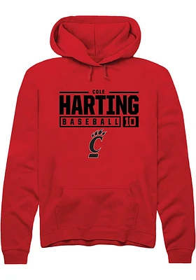 Cole Harting Rally Cincinnati Bearcats Mens NIL Stacked Box Long Sleeve Hoodie