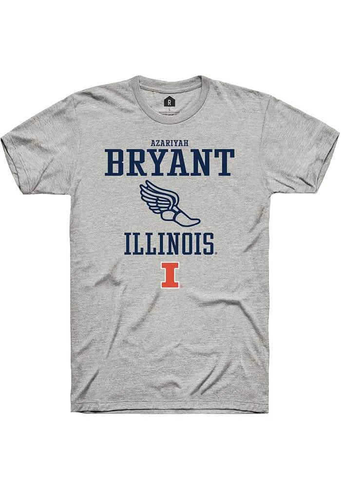Azariyah Bryant Illinois Fighting Illini Ash Rally NIL Sport Icon Short Sleeve T Shirt
