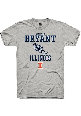 Azariyah Bryant  Illinois Fighting Illini Ash Rally NIL Sport Icon Short Sleeve T Shirt