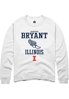 Azariyah Bryant  Rally Illinois Fighting Illini Mens White NIL Sport Icon Long Sleeve Crew Sweatsh..