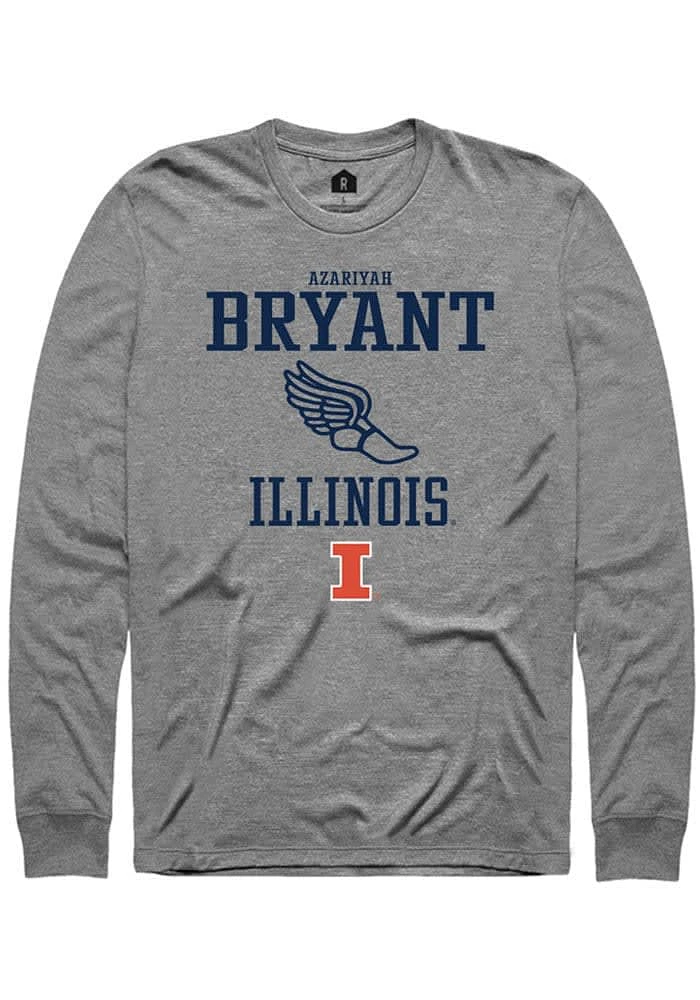 Azariyah Bryant Illinois Fighting Illini Graphite Rally NIL Sport Icon Long Sleeve T Shirt
