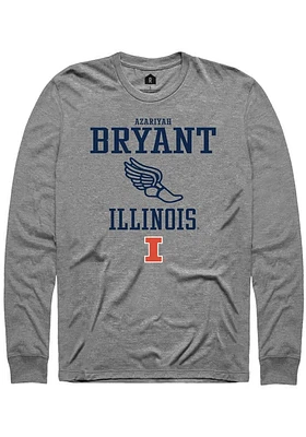 Azariyah Bryant  Illinois Fighting Illini Graphite Rally NIL Sport Icon Long Sleeve T Shirt
