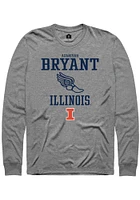 Azariyah Bryant  Illinois Fighting Illini Graphite Rally NIL Sport Icon Long Sleeve T Shirt