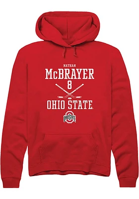 Nathan McBrayer  Rally Ohio State Buckeyes Mens Red NIL Sport Icon Long Sleeve Hoodie