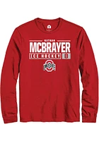 Nathan McBrayer  Ohio State Buckeyes Red Rally NIL Stacked Box Long Sleeve T Shirt