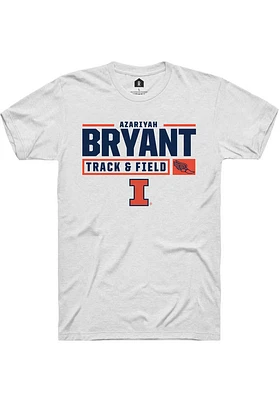Azariyah Bryant  Illinois Fighting Illini White Rally NIL Stacked Box Short Sleeve T Shirt