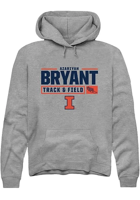 Azariyah Bryant  Rally Illinois Fighting Illini Mens Graphite NIL Stacked Box Long Sleeve Hoodie
