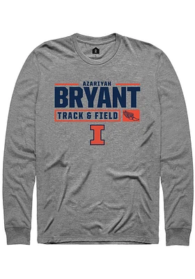 Azariyah Bryant  Illinois Fighting Illini Graphite Rally NIL Stacked Box Long Sleeve T Shirt