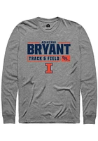 Azariyah Bryant  Illinois Fighting Illini Graphite Rally NIL Stacked Box Long Sleeve T Shirt