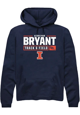 Azariyah Bryant  Rally Illinois Fighting Illini Mens Navy Blue NIL Stacked Box Long Sleeve Hoodie