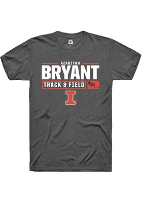 Azariyah Bryant  Illinois Fighting Illini Dark Grey Rally NIL Stacked Box Short Sleeve T Shirt
