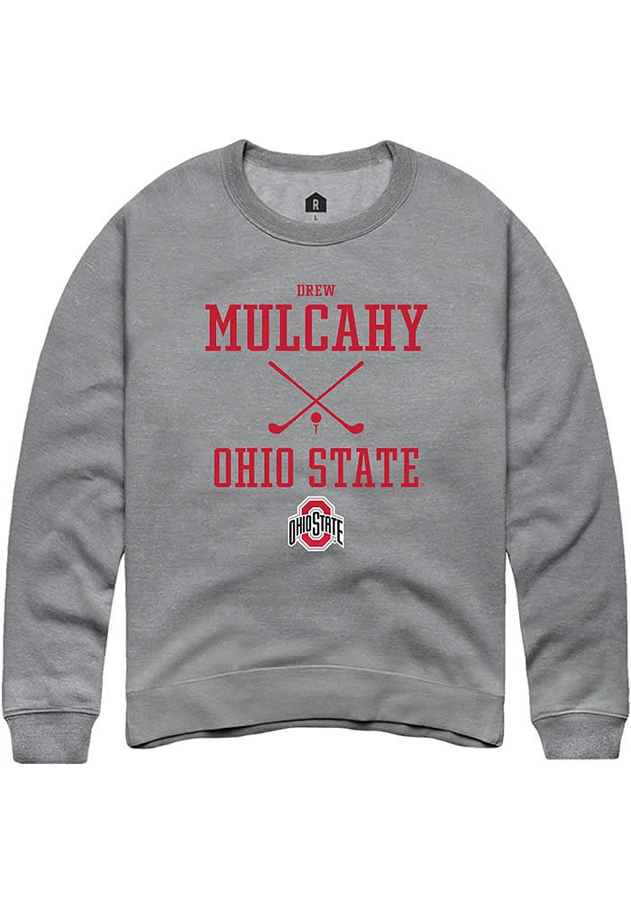 Drew Mulcahy  Rally Ohio State Buckeyes Mens Graphite NIL Sport Icon Long Sleeve Crew Sweatshirt