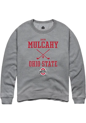 Drew Mulcahy  Rally Ohio State Buckeyes Mens Graphite NIL Sport Icon Long Sleeve Crew Sweatshirt