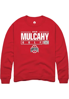 Drew Mulcahy Rally Ohio State Buckeyes Mens NIL Stacked Box Long Sleeve Crew Sweatshirt