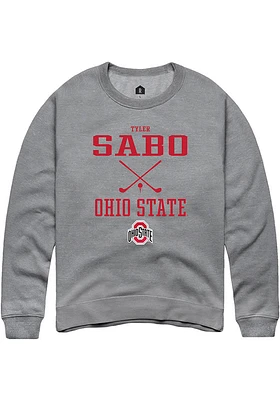 Tyler Sabo  Rally Ohio State Buckeyes Mens Graphite NIL Sport Icon Long Sleeve Crew Sweatshirt