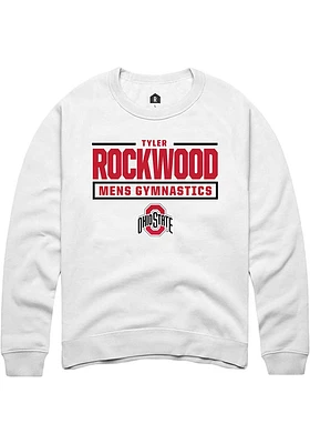 Tyler Rockwood Rally Ohio State Buckeyes Mens NIL Stacked Box Long Sleeve Crew Sweatshirt