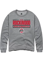 Tyler Rockwood  Rally Ohio State Buckeyes Mens Graphite NIL Stacked Box Long Sleeve Crew Sweatsh..