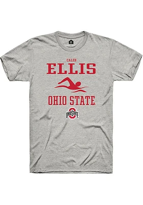 Caleb Ellis  Ohio State Buckeyes Ash Rally NIL Sport Icon Short Sleeve T Shirt