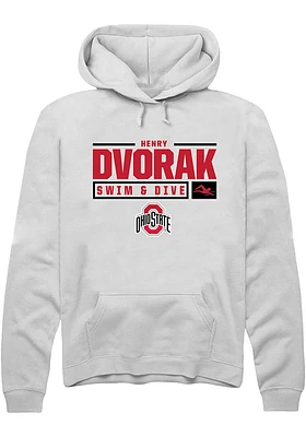 Henry Dvorak Rally Ohio State Buckeyes Mens NIL Stacked Box Long Sleeve Hoodie