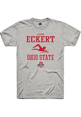 Jaxson Eckert  Ohio State Buckeyes Ash Rally NIL Sport Icon Short Sleeve T Shirt