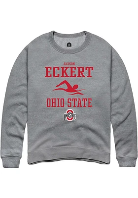 Jaxson Eckert  Rally Ohio State Buckeyes Mens Graphite NIL Sport Icon Long Sleeve Crew Sweatshir..