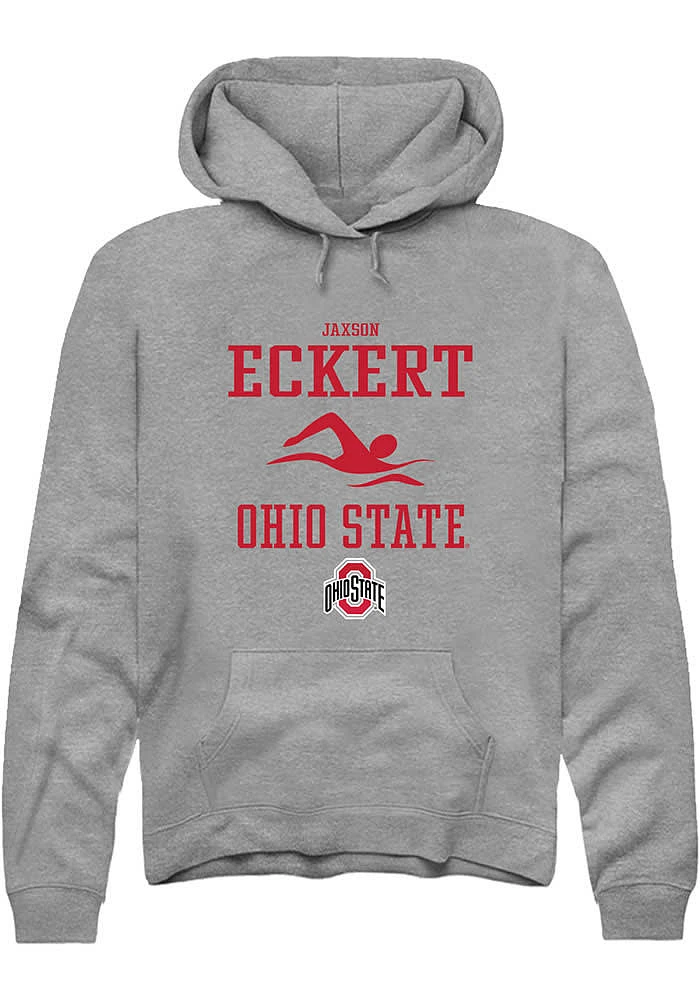 Jaxson Eckert  Rally Ohio State Buckeyes Mens Graphite NIL Sport Icon Long Sleeve Hoodie