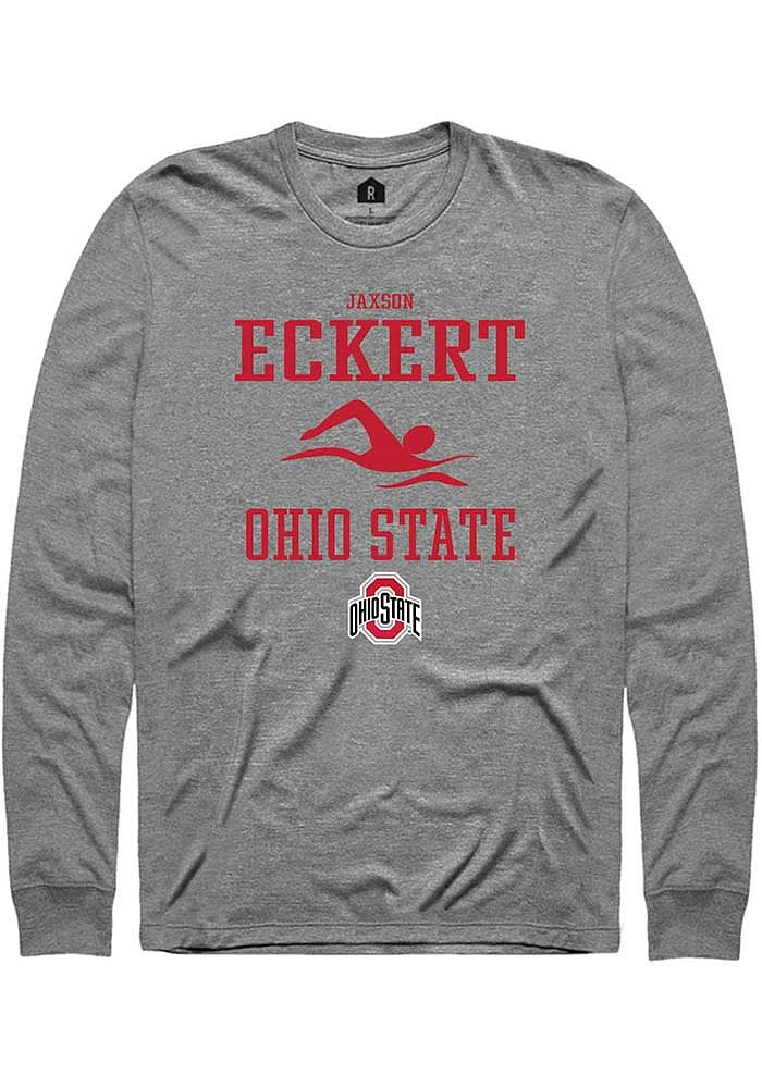 Jaxson Eckert  Ohio State Buckeyes Graphite Rally NIL Sport Icon Long Sleeve T Shirt