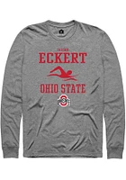 Jaxson Eckert  Ohio State Buckeyes Graphite Rally NIL Sport Icon Long Sleeve T Shirt