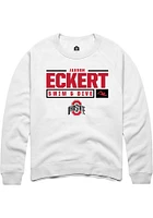 Jaxson Eckert Rally Ohio State Buckeyes Mens NIL Stacked Box Long Sleeve Crew Sweatshirt