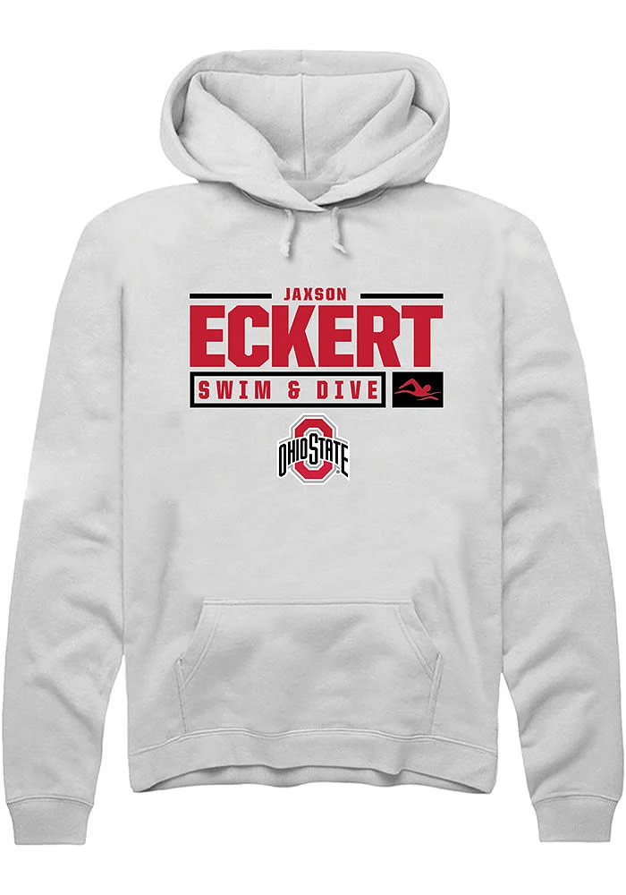 Jaxson Eckert Rally Ohio State Buckeyes Mens NIL Stacked Box Long Sleeve Hoodie